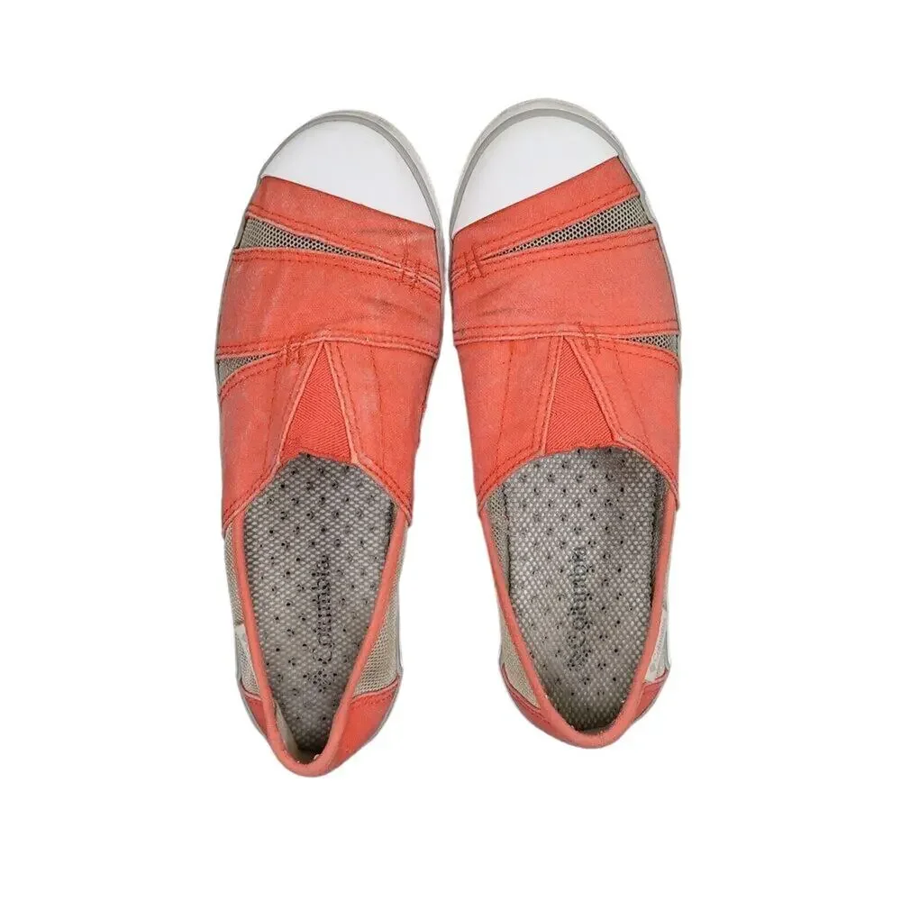 Columbia Shoes Womens 8 Flats Slip On Vulc N Vent Casual Sneaker Canvas Mesh